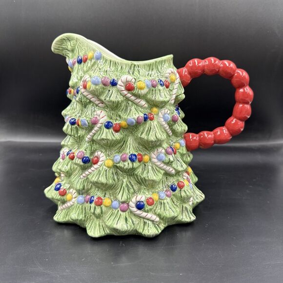 Christopher Radko Christmas Tree Pitcher Holiday Celebrations 9" tall - Picture 2 of 11